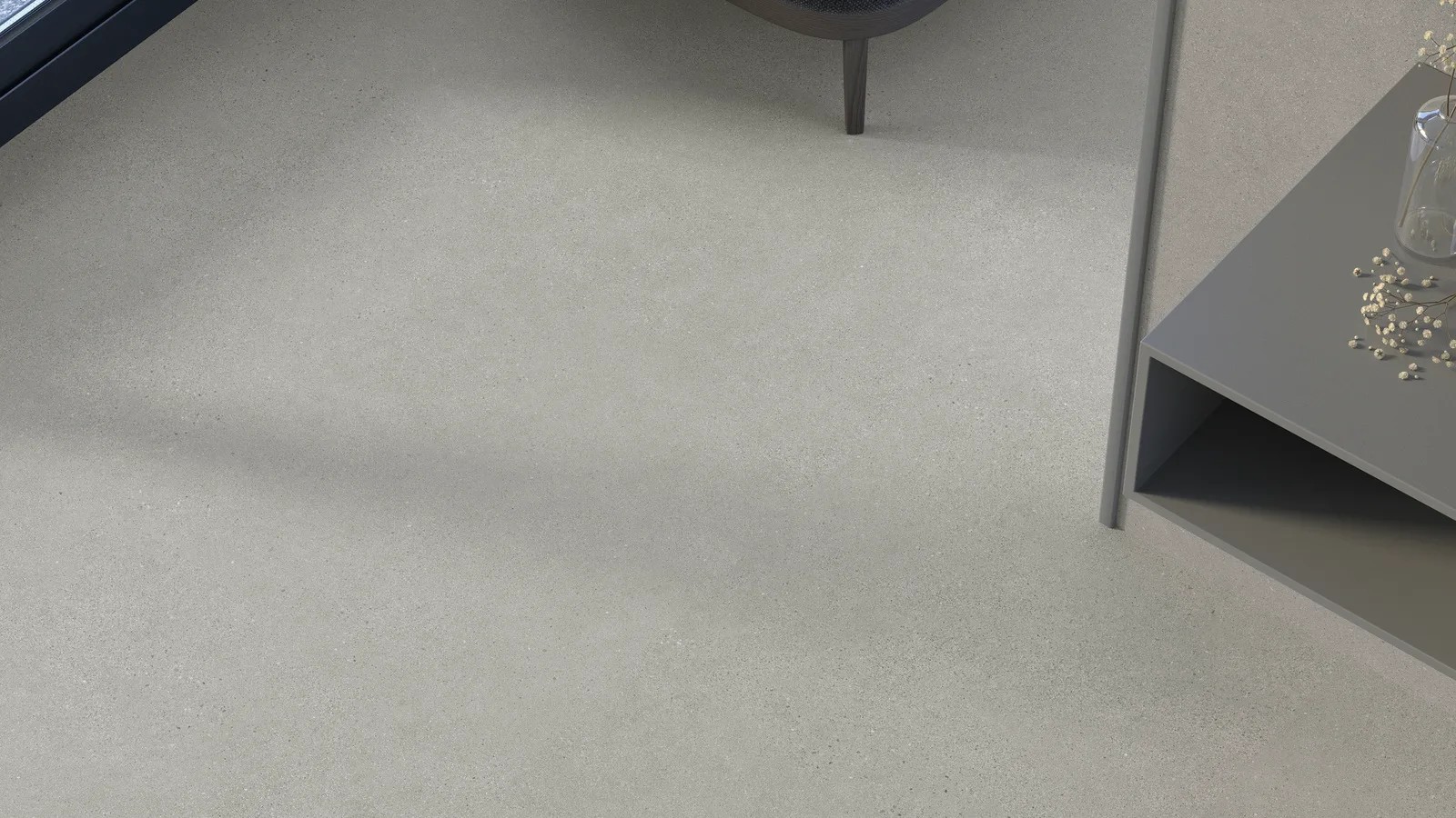 Zenon Neo SPC Floor: SPC-Boden in Hellgrau neben einer Treppe