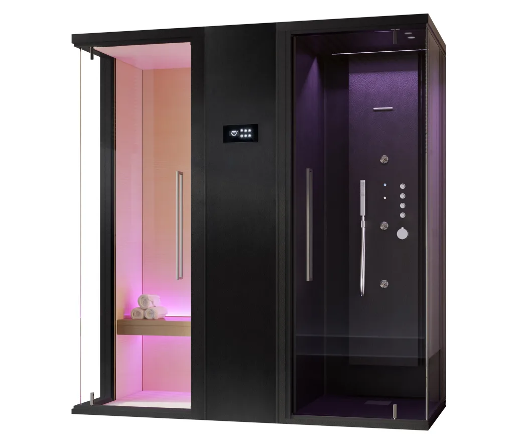 Megius Zen Combi Duo: Kabine mit farbigem Licht, Frontansicht